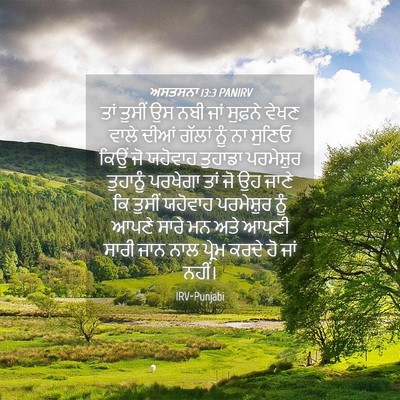 Picture 04 - ਅਸਤਸਨਾ 13:3 PANIRV - ਤਾਂ ਤੁਸੀਂ ਉਸ ਨਬੀ - Bible Verse Picture