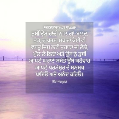 Picture 04 - ਅਸਤਸਨਾ 14:26 PANIRV - ਤੁਸੀਂ ਉਸ ਚਾਂਦੀ ਨਾਲ - Bible Verse Picture
