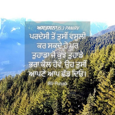 Picture 04 - ਅਸਤਸਨਾ 15:3 PANIRV - ਪਰਦੇਸੀ ਤੋਂ ਤੁਸੀਂ - Bible Verse Picture