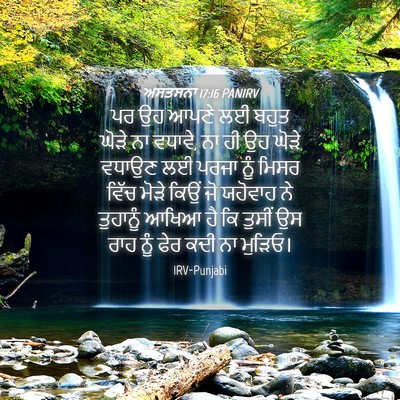 Picture 04 - ਅਸਤਸਨਾ 17:16 PANIRV - ਪਰ ਉਹ ਆਪਣੇ ਲਈ ਬਹੁਤ - Bible Verse Picture