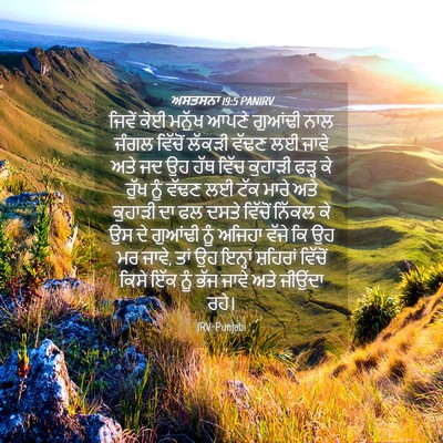 Picture 04 - ਅਸਤਸਨਾ 19:5 PANIRV - ਜਿਵੇਂ ਕੋਈ ਮਨੁੱਖ - Bible Verse Picture