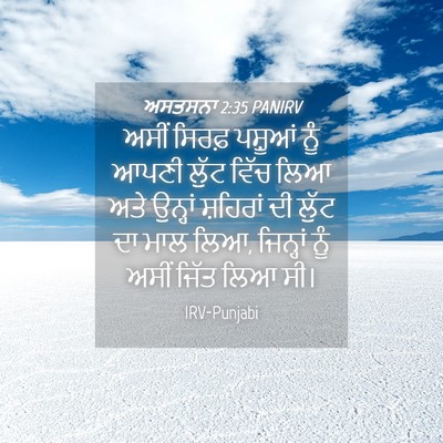 Picture 04 - ਅਸਤਸਨਾ 2:35 PANIRV - ਅਸੀਂ ਸਿਰਫ਼ ਪਸ਼ੂਆਂ - Bible Verse Picture