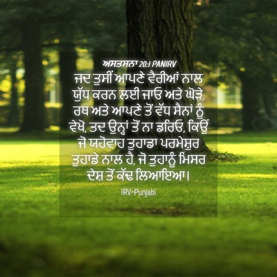 Picture 04 - ਅਸਤਸਨਾ 20:1 PANIRV - ਜਦ ਤੁਸੀਂ ਆਪਣੇ - Bible Verse Picture