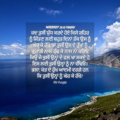 Picture 04 - ਅਸਤਸਨਾ 20:19 PANIRV - ਜਦ ਤੁਸੀਂ ਯੁੱਧ ਕਰਦੇ - Bible Verse Picture