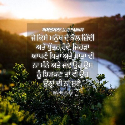 Picture 04 - ਅਸਤਸਨਾ 21:18 PANIRV - ਜੇ ਕਿਸੇ ਮਨੁੱਖ ਦੇ - Bible Verse Picture