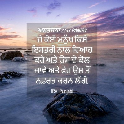 Picture 04 - ਅਸਤਸਨਾ 22:13 PANIRV - ਜੇ ਕੋਈ ਮਨੁੱਖ ਕਿਸੇ - Bible Verse Picture