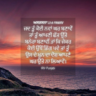 Picture 04 - ਅਸਤਸਨਾ 22:8 PANIRV - ਜਦ ਤੂੰ ਕੋਈ ਨਵਾਂ ਘਰ - Bible Verse Picture
