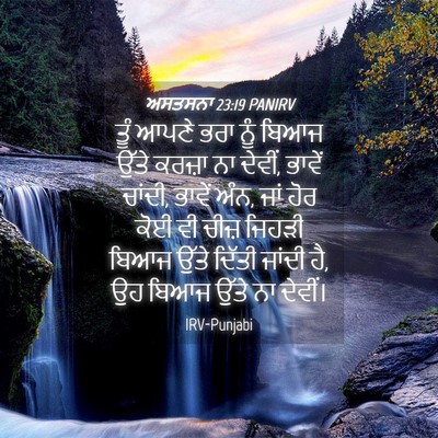 Picture 04 - ਅਸਤਸਨਾ 23:19 PANIRV - ਤੂੰ ਆਪਣੇ ਭਰਾ ਨੂੰ - Bible Verse Picture