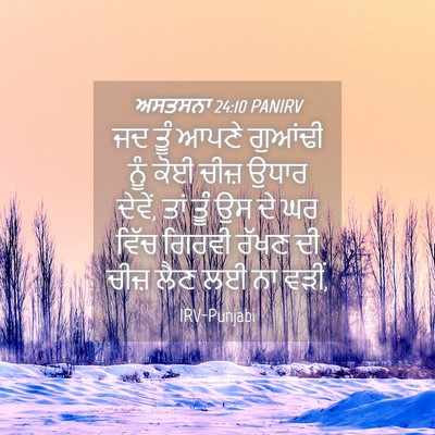 Picture 04 - ਅਸਤਸਨਾ 24:10 PANIRV - ਜਦ ਤੂੰ ਆਪਣੇ ਗੁਆਂਢੀ - Bible Verse Picture