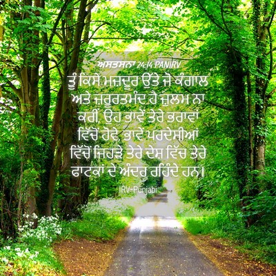 Picture 04 - ਅਸਤਸਨਾ 24:14 PANIRV - ਤੂੰ ਕਿਸੇ ਮਜ਼ਦੂਰ - Bible Verse Picture