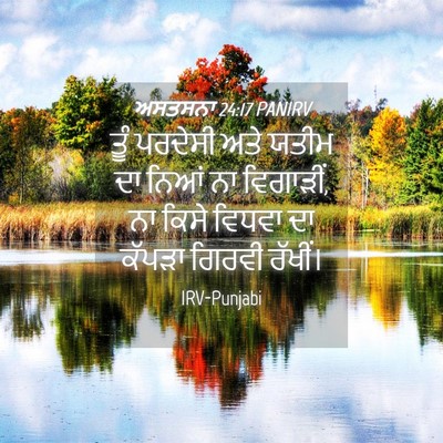 Picture 04 - ਅਸਤਸਨਾ 24:17 PANIRV - ਤੂੰ ਪਰਦੇਸੀ ਅਤੇ - Bible Verse Picture