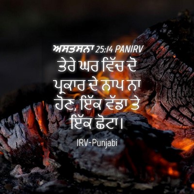 Picture 04 - ਅਸਤਸਨਾ 25:14 PANIRV - ਤੇਰੇ ਘਰ ਵਿੱਚ ਦੋ - Bible Verse Picture