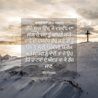 Picture 04 - ਅਸਤਸਨਾ 26:12 PANIRV - ਤੀਜੇ ਸਾਲ ਵਿੱਚ, ਜੋ - Bible Verse Picture