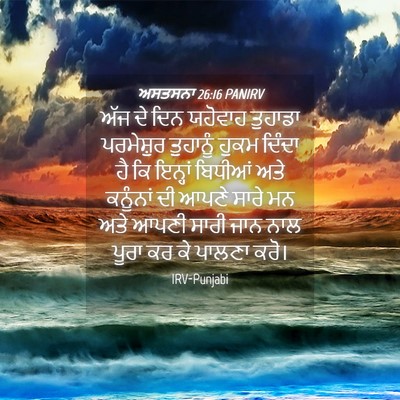 Picture 04 - ਅਸਤਸਨਾ 26:16 PANIRV - ਅੱਜ ਦੇ ਦਿਨ ਯਹੋਵਾਹ - Bible Verse Picture