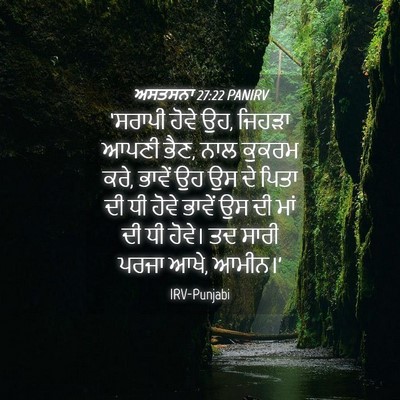 Picture 04 - ਅਸਤਸਨਾ 27:22 PANIRV - ‘ਸਰਾਪੀ ਹੋਵੇ ਉਹ, - Bible Verse Picture
