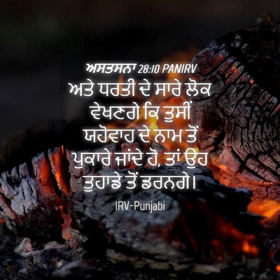 Picture 04 - ਅਸਤਸਨਾ 28:10 PANIRV - ਅਤੇ ਧਰਤੀ ਦੇ ਸਾਰੇ - Bible Verse Picture