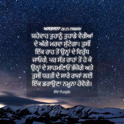 Picture 04 - ਅਸਤਸਨਾ 28:25 PANIRV - ਯਹੋਵਾਹ ਤੁਹਾਨੂੰ - Bible Verse Picture