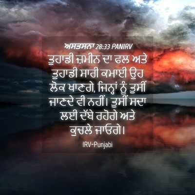 Picture 04 - ਅਸਤਸਨਾ 28:33 PANIRV - ਤੁਹਾਡੀ ਜ਼ਮੀਨ ਦਾ ਫਲ - Bible Verse Picture