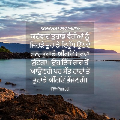 Picture 04 - ਅਸਤਸਨਾ 28:7 PANIRV - ਯਹੋਵਾਹ ਤੁਹਾਡੇ - Bible Verse Picture