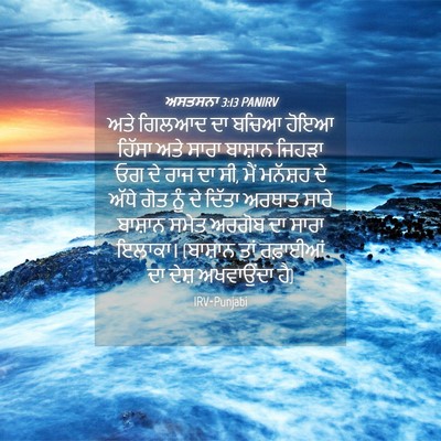 Picture 04 - ਅਸਤਸਨਾ 3:13 PANIRV - ਅਤੇ ਗਿਲਆਦ ਦਾ ਬਚਿਆ - Bible Verse Picture