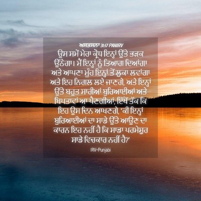 Picture 04 - ਅਸਤਸਨਾ 31:17 PANIRV - ਉਸ ਸਮੇਂ ਮੇਰਾ ਕ੍ਰੋਧ - Bible Verse Picture