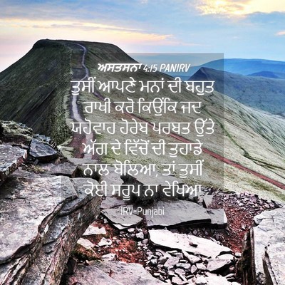 Picture 04 - ਅਸਤਸਨਾ 4:15 PANIRV - ਤੁਸੀਂ ਆਪਣੇ ਮਨਾਂ ਦੀ - Bible Verse Picture