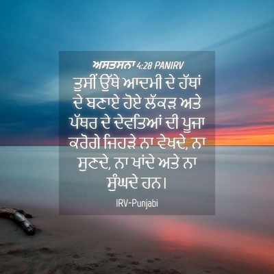 Picture 04 - ਅਸਤਸਨਾ 4:28 PANIRV - ਤੁਸੀਂ ਉੱਥੇ ਆਦਮੀ ਦੇ - Bible Verse Picture