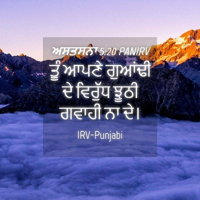 Picture 04 - ਅਸਤਸਨਾ 5:20 PANIRV - ਤੂੰ ਆਪਣੇ ਗੁਆਂਢੀ ਦੇ - Bible Verse Picture