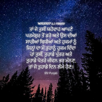 Picture 04 - ਅਸਤਸਨਾ 6:2 PANIRV - ਤਾਂ ਜੋ ਤੁਸੀਂ - Bible Verse Picture
