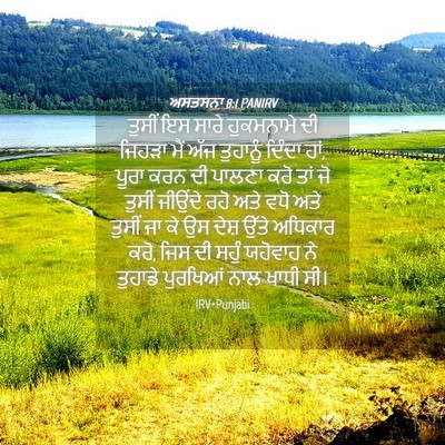 Picture 04 - ਅਸਤਸਨਾ 8:1 PANIRV - ਤੁਸੀਂ ਇਸ ਸਾਰੇ - Bible Verse Picture