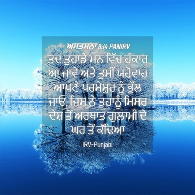 Picture 04 - ਅਸਤਸਨਾ 8:14 PANIRV - ਤਦ ਤੁਹਾਡੇ ਮਨ ਵਿੱਚ - Bible Verse Picture