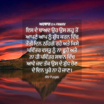 Picture 04 - ਅਹਬਾਰ 12:4 PANIRV - ਇਸ ਦੇ ਬਾਅਦ ਉਹ ਉਸ - Bible Verse Picture