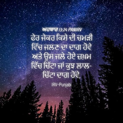 Picture 04 - ਅਹਬਾਰ 13:24 PANIRV - ਫੇਰ ਜੇਕਰ ਕਿਸੇ ਦੀ - Bible Verse Picture