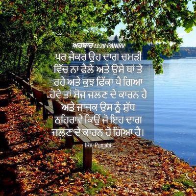 Picture 04 - ਅਹਬਾਰ 13:28 PANIRV - ਪਰ ਜੇਕਰ ਉਹ ਦਾਗ ਚਮੜੀ - Bible Verse Picture