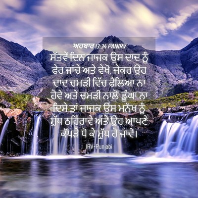 Picture 04 - ਅਹਬਾਰ 13:34 PANIRV - ਸੱਤਵੇਂ ਦਿਨ ਜਾਜਕ ਉਸ - Bible Verse Picture