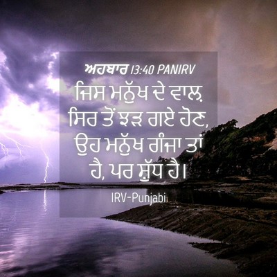 Picture 04 - ਅਹਬਾਰ 13:40 PANIRV - ਜਿਸ ਮਨੁੱਖ ਦੇ ਵਾਲ਼ - Bible Verse Picture
