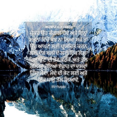 Picture 04 - ਅਹਬਾਰ 14:21 PANIRV - ਜੇਕਰ ਉਹ ਕੰਗਾਲ ਹੋਵੇ - Bible Verse Picture