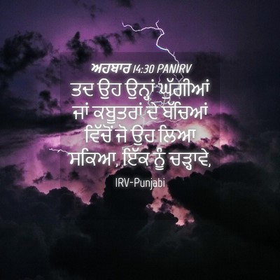 Picture 04 - ਅਹਬਾਰ 14:30 PANIRV - ਤਦ ਉਹ ਉਨ੍ਹਾਂ - Bible Verse Picture