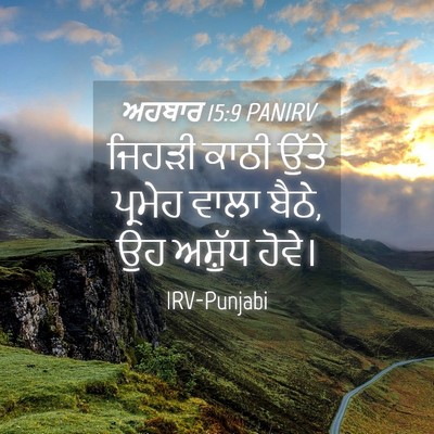 Picture 04 - ਅਹਬਾਰ 15:9 PANIRV - ਜਿਹੜੀ ਕਾਠੀ ਉੱਤੇ - Bible Verse Picture