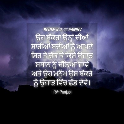 Picture 04 - ਅਹਬਾਰ 16:22 PANIRV - ਉਹ ਬੱਕਰਾ ਉਨ੍ਹਾਂ - Bible Verse Picture
