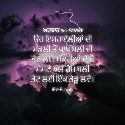 Picture 04 - ਅਹਬਾਰ 16:5 PANIRV - ਉਹ ਇਸਰਾਏਲੀਆਂ ਦੀ - Bible Verse Picture