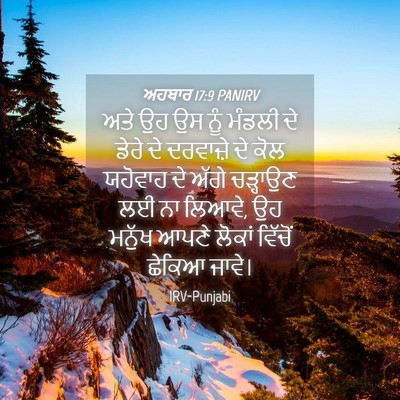 Picture 04 - ਅਹਬਾਰ 17:9 PANIRV - ਅਤੇ ਉਹ ਉਸ ਨੂੰ ਮੰਡਲੀ - Bible Verse Picture