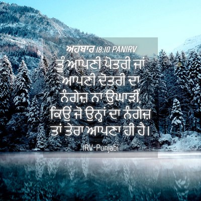 Picture 04 - ਅਹਬਾਰ 18:10 PANIRV - ਤੂੰ ਆਪਣੀ ਪੋਤਰੀ ਜਾਂ - Bible Verse Picture