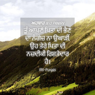 Picture 04 - ਅਹਬਾਰ 18:12 PANIRV - ਤੂੰ ਆਪਣੇ ਪਿਤਾ ਦੀ - Bible Verse Picture