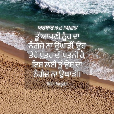 Picture 04 - ਅਹਬਾਰ 18:15 PANIRV - ਤੂੰ ਆਪਣੀ ਨੂੰਹ ਦਾ - Bible Verse Picture