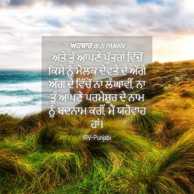 Picture 04 - ਅਹਬਾਰ 18:21 PANIRV - ਅਤੇ ਤੂੰ ਆਪਣੇ - Bible Verse Picture