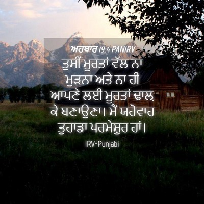 Picture 04 - ਅਹਬਾਰ 19:4 PANIRV - ਤੁਸੀਂ ਮੂਰਤਾਂ ਵੱਲ - Bible Verse Picture