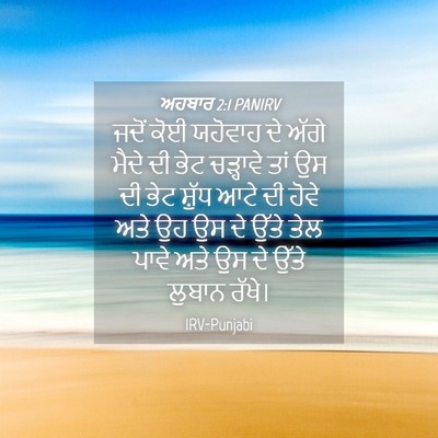 Picture 04 - ਅਹਬਾਰ 2:1 PANIRV - ਜਦੋਂ ਕੋਈ ਯਹੋਵਾਹ ਦੇ - Bible Verse Picture