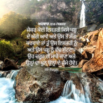 Picture 04 - ਅਹਬਾਰ 20:16 PANIRV - ਜੇਕਰ ਕੋਈ ਇਸਤਰੀ - Bible Verse Picture