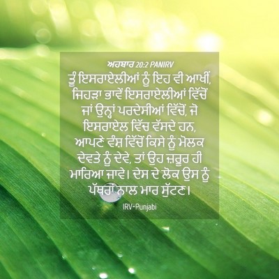 Picture 04 - ਅਹਬਾਰ 20:2 PANIRV - ਤੂੰ ਇਸਰਾਏਲੀਆਂ ਨੂੰ - Bible Verse Picture